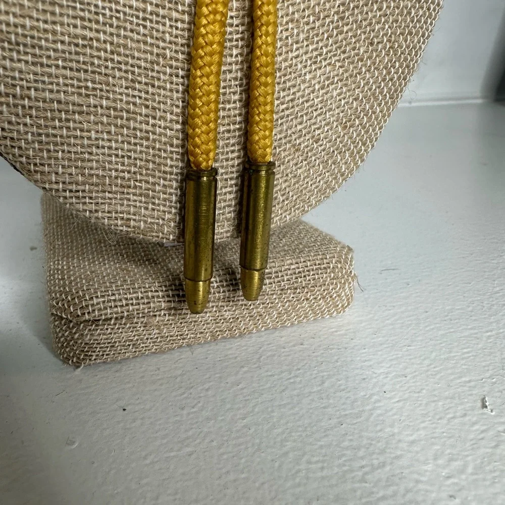 Horse and Bullet Western Cowboy Gold Like Pendant Bolo Necklace - Picture 3 of 4